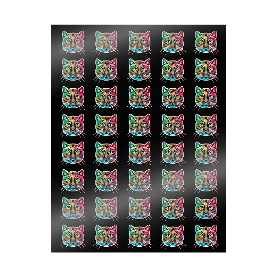 cat face neon design Wrapping Papers