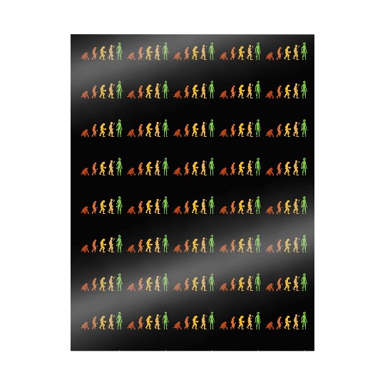 Alien Funny Human Evolution Growth Theory Retro Wrapping Papers