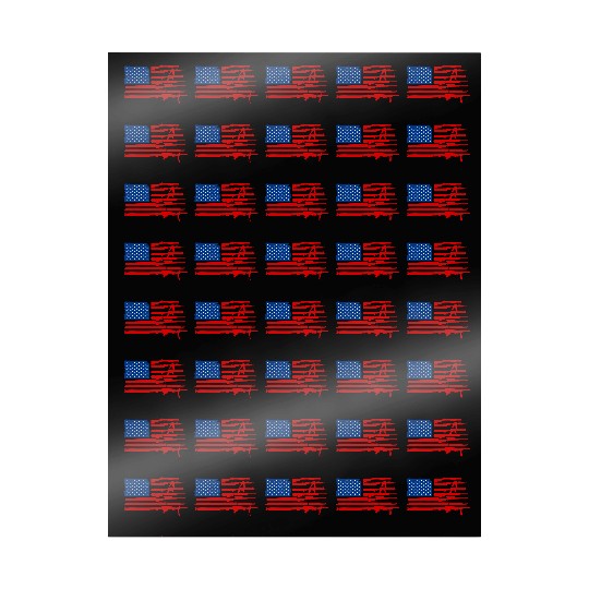 Gun Rifles American Flag Wrapping Papers