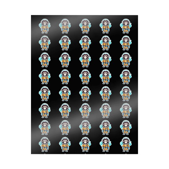 Monkey Ape Astronaut Illustration Wrapping Papers