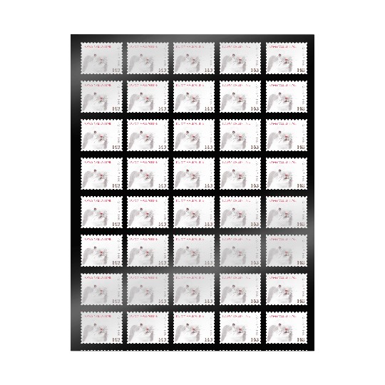 Valentine's day love letter stamp with bunny Wrapping Papers