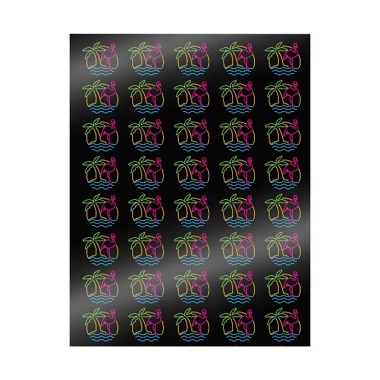 80s Vintage Miami Retro Neon Pink Flamingo Wrapping Papers
