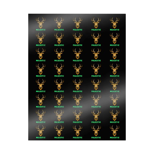 Black and Yellow Illustrative Deer Animal Logo Wrapping Papers
