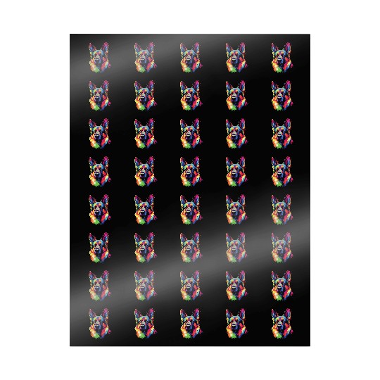 Watercolor Colorful German Shepherd Wrapping Papers