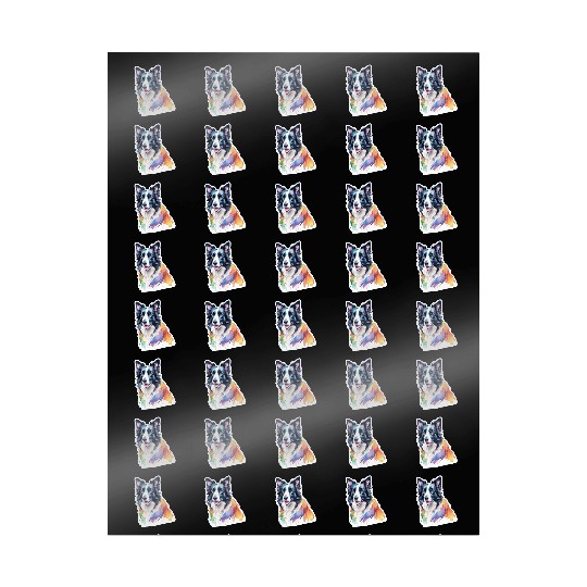 Border Collie Watercolor Wrapping Papers
