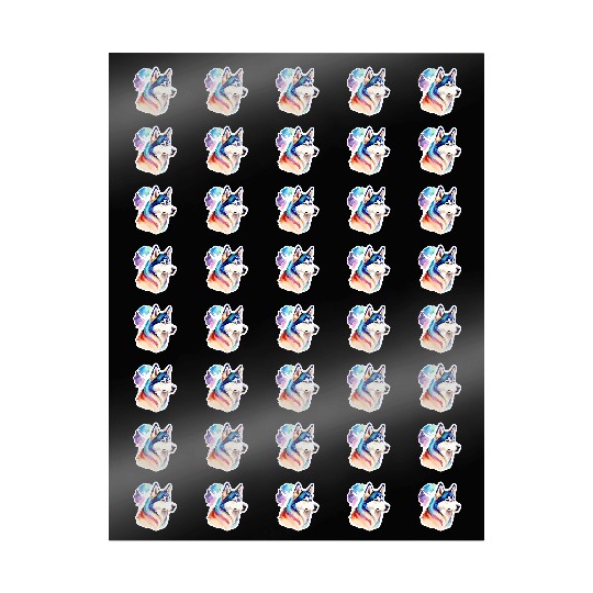 Siberian Husky Watercolor Wrapping Papers