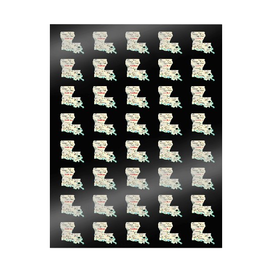 Louisiana map image of state. Wrapping Papers