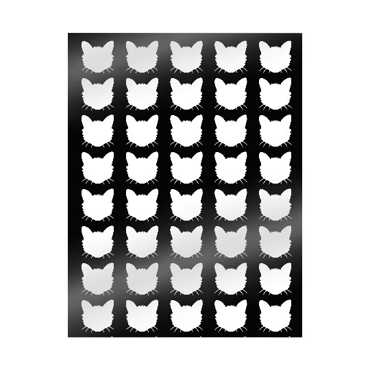 Cat Face Silhouette Kitten Head Outline Outline Wrapping Papers