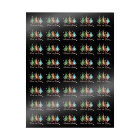 Merry and Bright Trees Vintage Christmas Tree Xmas Wrapping Papers