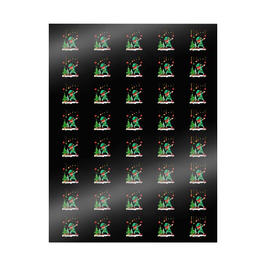 Dabbing Elf Christmas Tree Lights Xmas Family Wrapping Papers