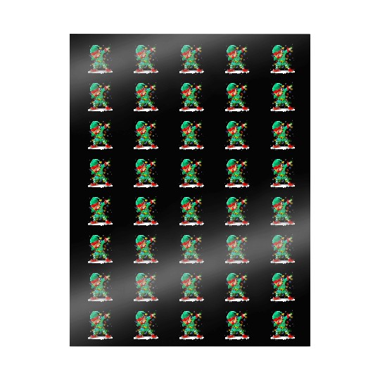 Dabbing Elf Christmas Tree Lights Xmas Family Wrapping Papers