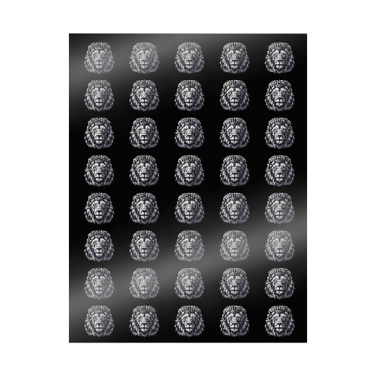 Royal Lion Face with Crown Black and Grey Wrapping Papers