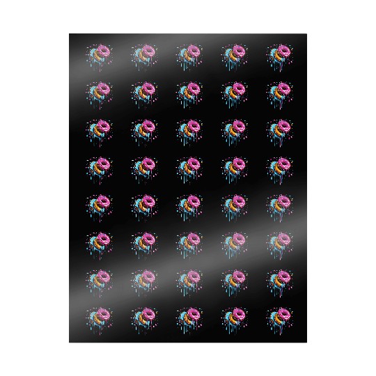 drippy flying donuts graphic design Wrapping Papers
