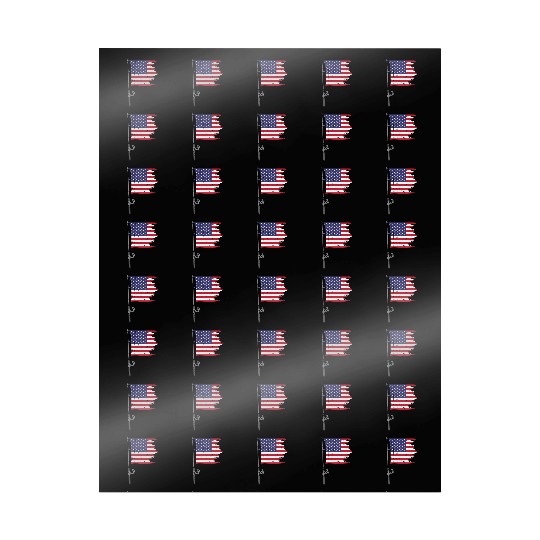 Fishing Rod American Flag Wrapping Papers