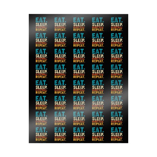 Eat Sleep Basketball Repeat Retro Vintage Wrapping Papers