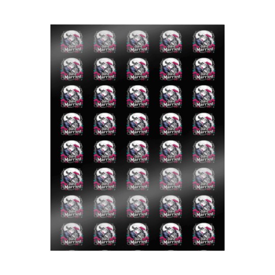 Gothic Just Married Skeletons Bride and Groom Wrapping Papers