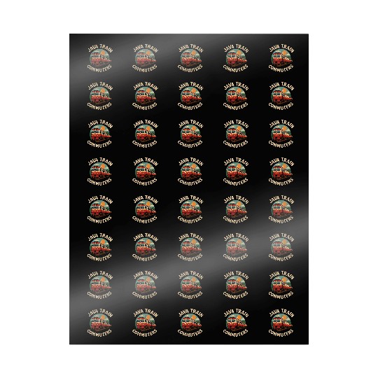 Java Train Commuters Illustration Wrapping Papers