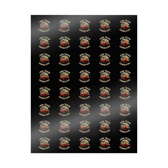 Java Train Commuters Illustration Wrapping Papers
