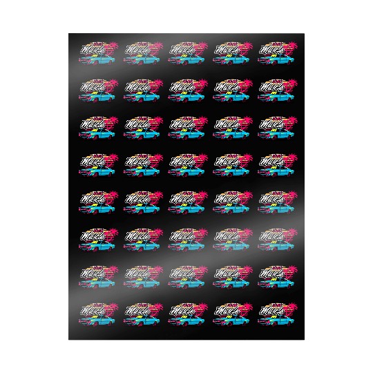 Retro 1969 Muscle Car Sunset Design Wrapping Papers