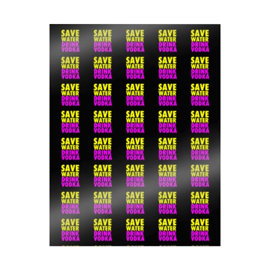 Save Water Drink Vodka Neon Party Design Wrapping Papers