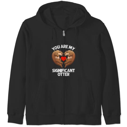Cute Otter Design For Men Women Sea Otter Wildlife Animal Zip Hoodies