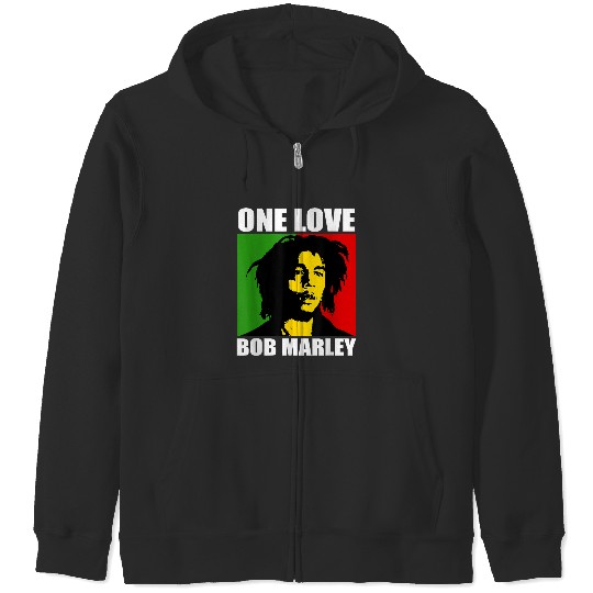 Bob Marley One Love Rasta  Gifts Zip Hoodies