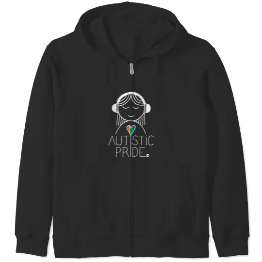 Discover AUTISTIC PRIDE - white liner version Zip Hoodies