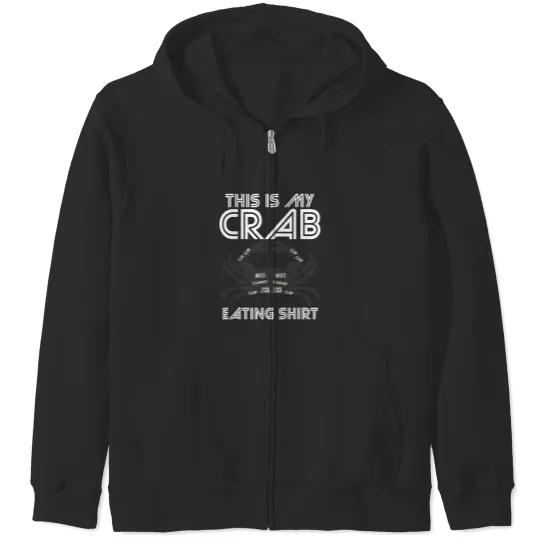 Crab Eating Seafood Butcher Crawfish Funny Lobster Zip Hoodies
