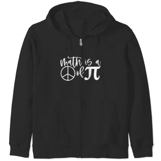 Discover Vintage Hand-lettered Math Is A Peace Of Pi Happy Pi Day Trends Gift Zip Hoodies