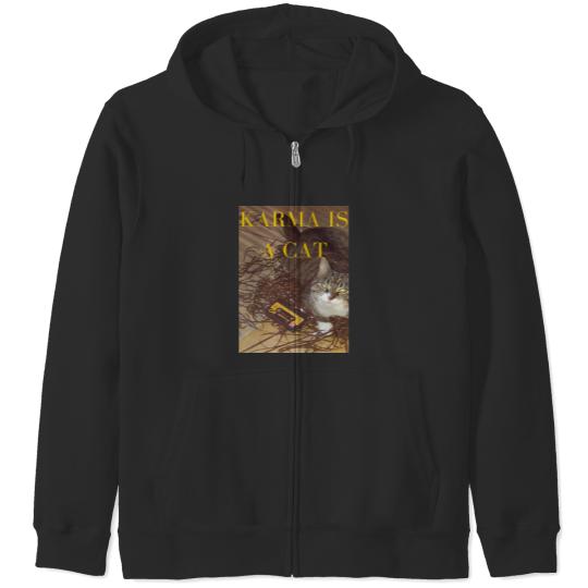 Discover Karma Is A Cat (29) Zip Hoodies