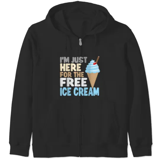 I'm Just Here For The Free Ice Cream Family Cruise 2024  Gifts Zip Hoodies