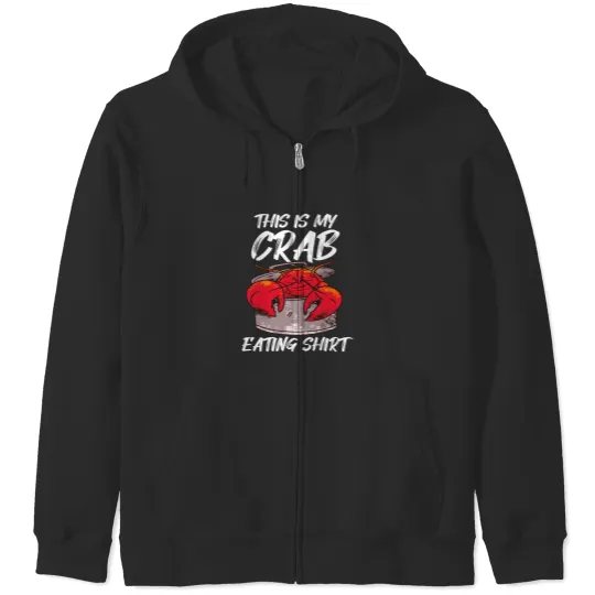 Crab Eating Crawfish Pot Lobster Zip Hoodies