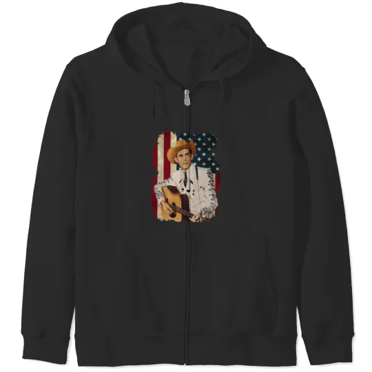 Discover Hank Guitar Distressed Zip Hoodies