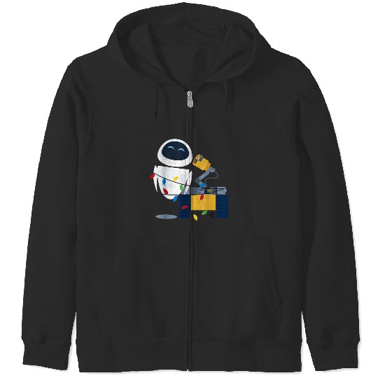 Disneyy Pixarr Wall-E Eve Christmas Light Wrap Zip Hoodies