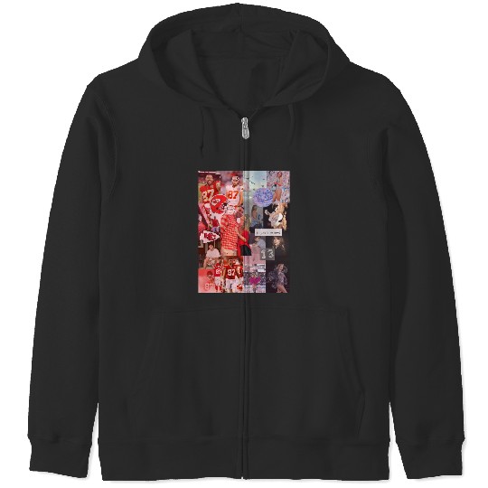 taylorr Swift and Travis Kelce Zip Hoodies