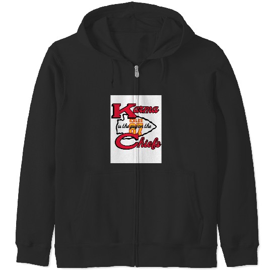 Karma is the Guy on the Chiefs taylorr Swift Travis Kelce Zip Hoodies
