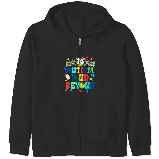 Buzz Lightyear and Woody To Autism and Beyond , Disney Toy Story Autism Awareness Tee, Puzzle Piece , Disneyland Family Trip Zip Hoodies