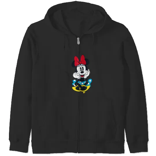 disneys Smiling Minnie Mouse Raglan Zip Hoodies