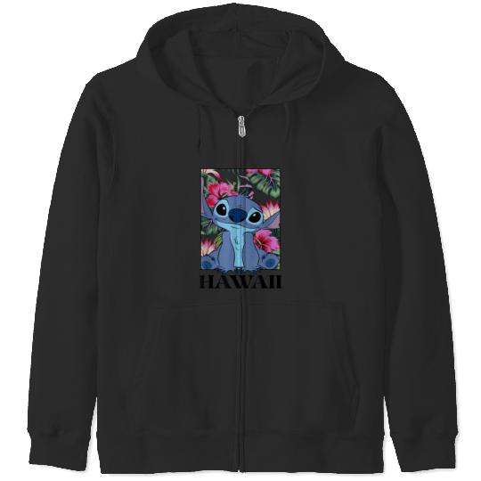 Disney Lilo & Stitch Hawaii Hibiscus Cute Floral Zip Hoodies