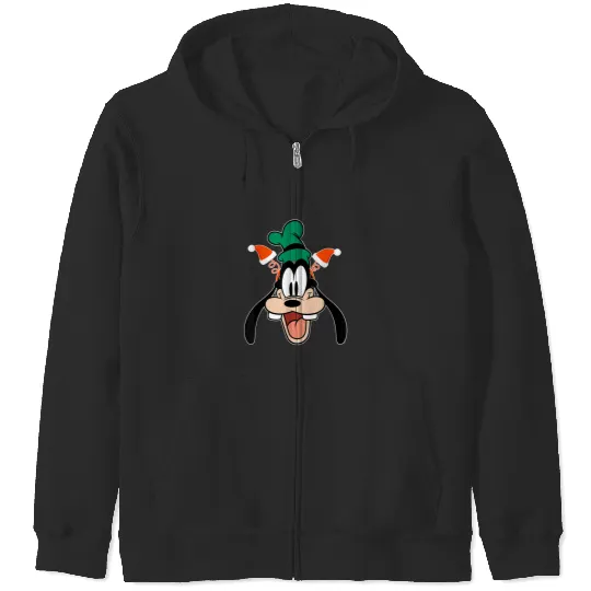 Disney Goofy Christmas Santa Hat Holiday Headban Zip Hoodies