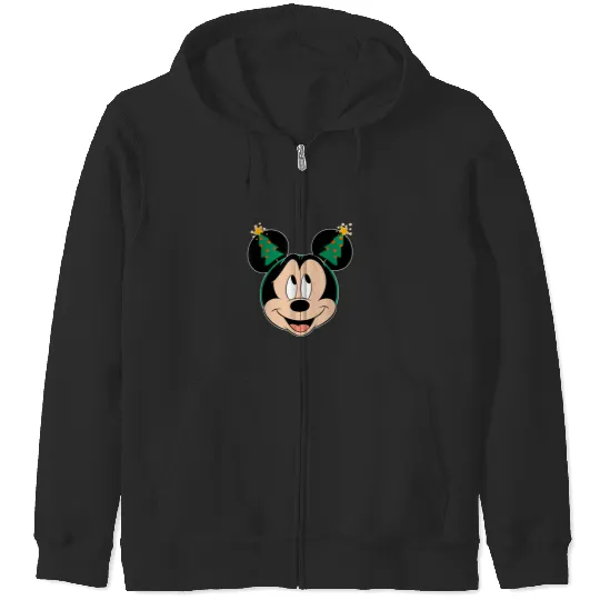 Disney Mickey Mouse Christmas Tree Holiday Headb Zip Hoodies