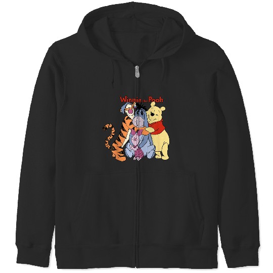 disneys Winnie The Pooh Group Shot Hug Zip Hoodies