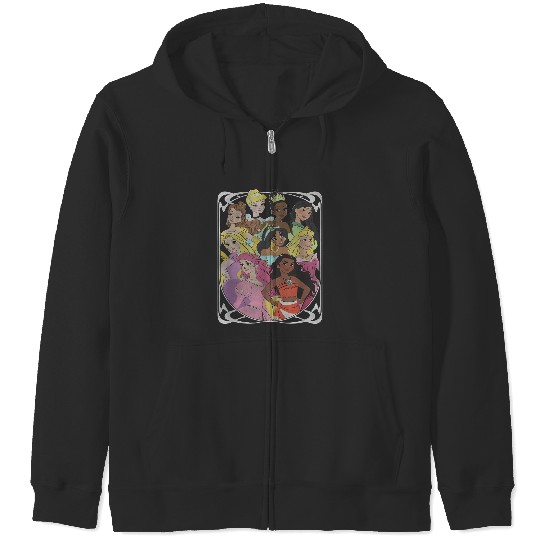 Disney Princess Royal Framed Group Portrait Vint Zip Hoodies