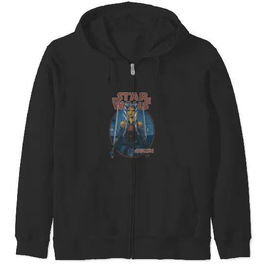 Stars Wars Classic Ahsoka Tano Twin Sabers Vintage disneys Zip Hoodies