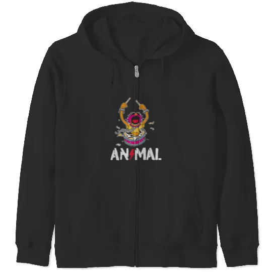 Disney The Muppets Animal Rock And Roll Drums Graffiti Logo Zip Hoodies
