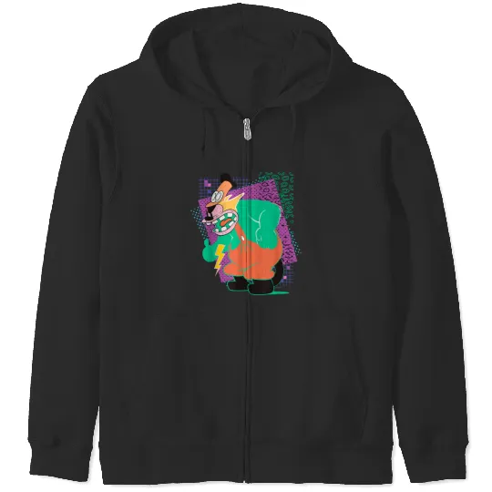 disneys Villains Peg leg Pete Retro 90s Vivid Colors Zip Hoodies