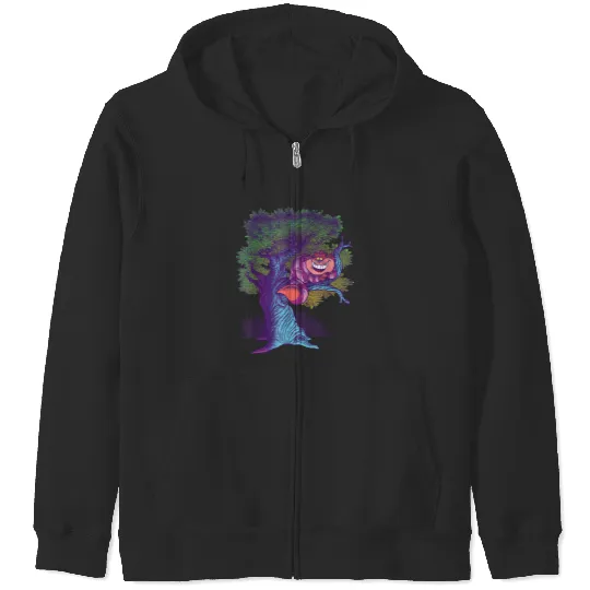 disneys Alice In Wonderland Cheshire Cat Modern Storybook Zip Hoodies