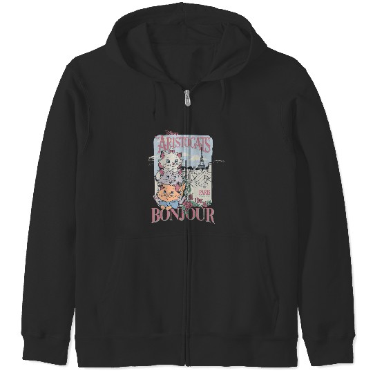Disney The Aristocats Bonjour Paris Since 1979 Vintage Ad gifts trends Zip Hoodies