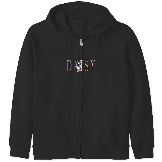 Disney Mickey And Friends Daisy Duck Simple Text Zip Hoodies