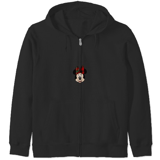 Disney Mickey And Friends Christmas Minnie Mistletoe Bow Zip Hoodies